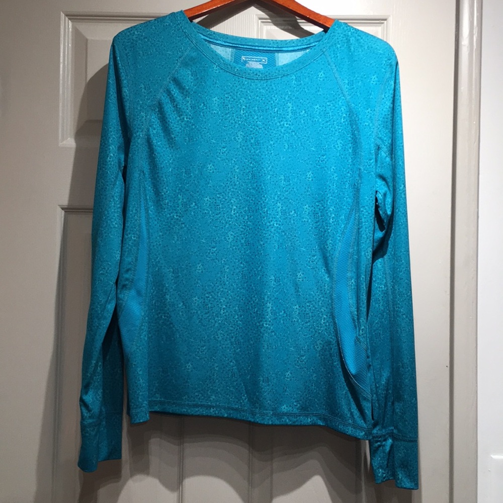 Women’s Size XL TEKGEA Teal Long Sleeve Thumb Hole